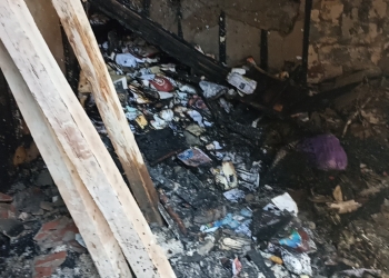 شاهد بالفيديو والصور.. آثار حريق مطرانية بني سويف