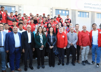 وزيرة التنمية المحلية تتفقد المركز اللوجستي والمخزن الجمركي للهلال الأحمر المصري بالعريش بحضور وزيرة التضامن الاجتماعي ومحافظ شمال سيناء