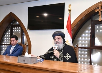 تعرف على تفاصيل لقاء البابا تواضروس مع  وزير الشباب ووفد الدبلوماسية الشبابية