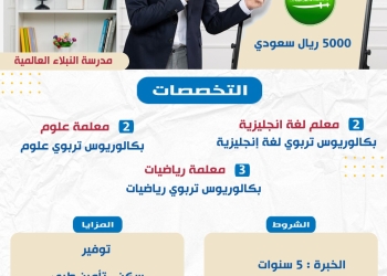براتب 5000 ريال سعودي.. وزير العمل يعلن عن 7 فرص عمل للمُعلمين بالسعودية