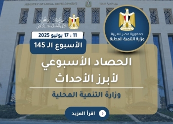 نشرة الحصاد الأسبوعي لرصد أنشطة وزارة التنمية المحلية خلال (11 –17  يوليو 2025)