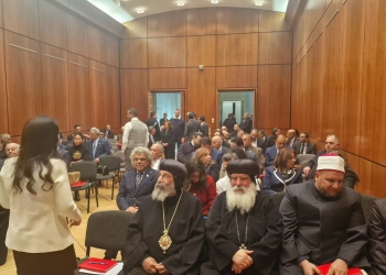 الأنبا دميان والأنبا ديسقورس فى لقاء وزير الخارجية  بأبناء الجالية المصرية ببرلين