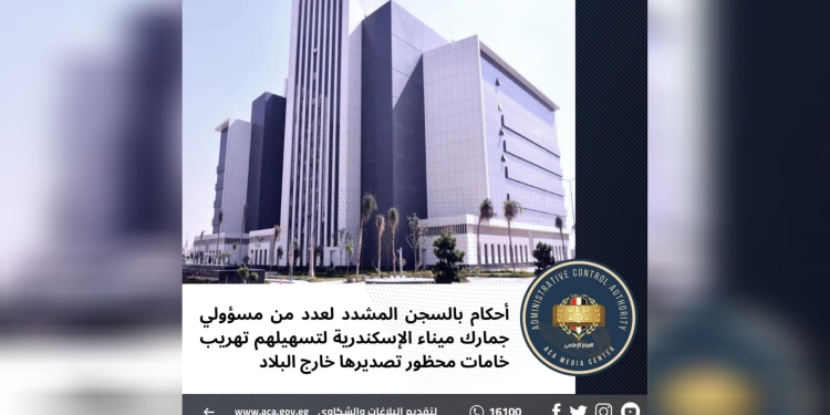 أحكام بالسجن المشدد لمسؤولين بجمارك ميناء الإسكندرية لتسهيلهم تهريب خامات محظور تصديرها خارج البلاد