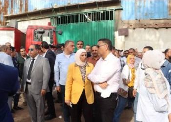 محافظ القليوبية ومدير الأمن يتابعان السيطرة على حريق بـ3 منشآت صناعية بقرية شلقان