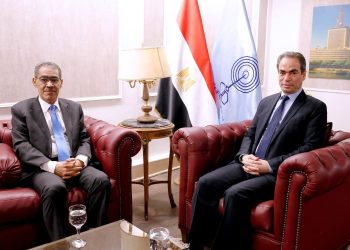 المسلماني يستقبل ضياء رشوان قبيل حديثه في برنامج  “من ماسبيرو”