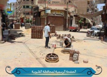 محافظ القليوبية يتفقد مشروع رصف وتركيب الإنترلوك بشارع جميل بمدينة بنها