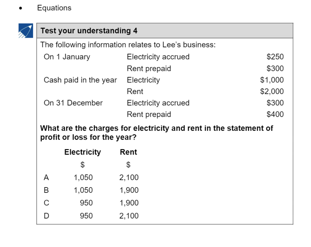 Test your understanding 4 quiz question.