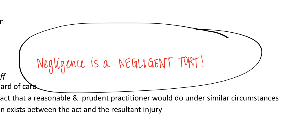 Negligence note