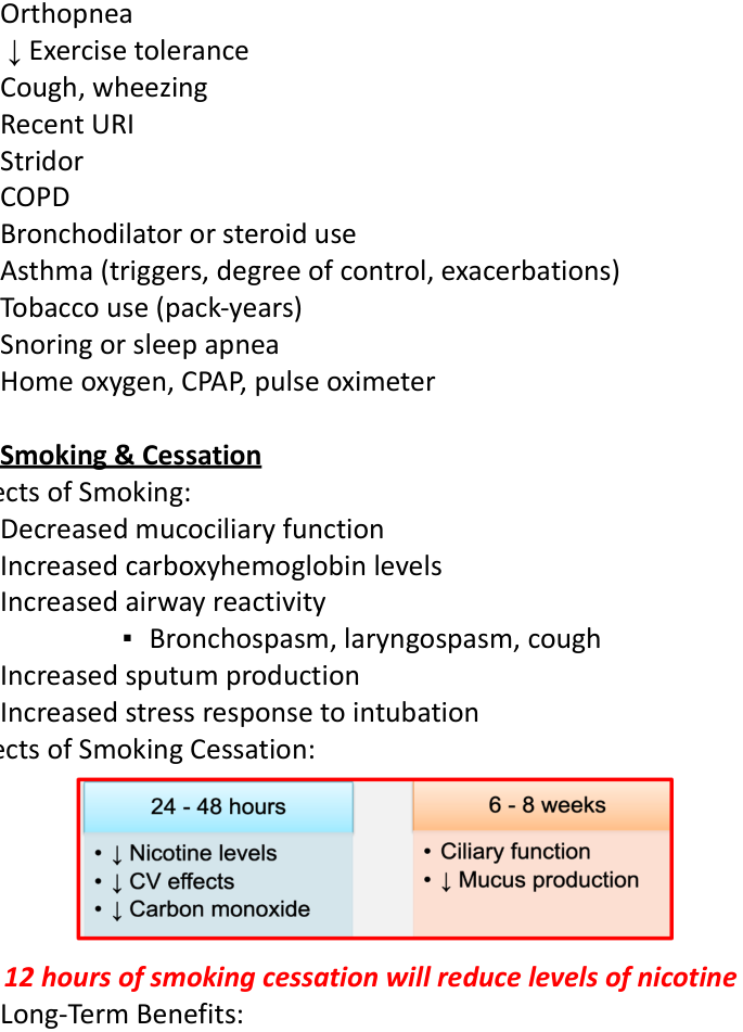 Short-term physiological effects of smoking cessation