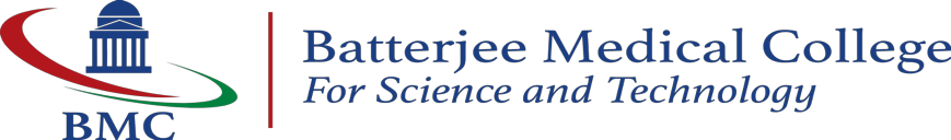 Logo for Batterjee Medical College For Science and Technology. Features a building-like structure and the letters BMC.