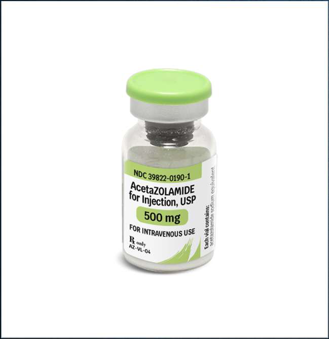 Vial of Acetazolamide Sodium for Injection, USP.