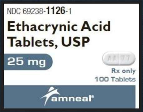 Boxes of Ethacrynic Acid Tablets, USP 25 mg