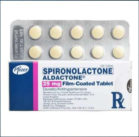 Box of Spironolactone Aldactone 25 mg Film-Coated Tablets