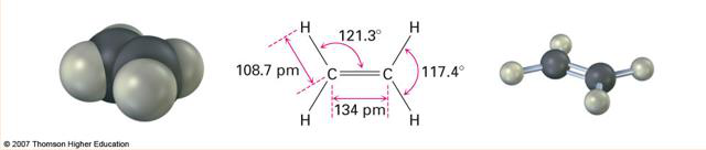 Molecular model of ethylene