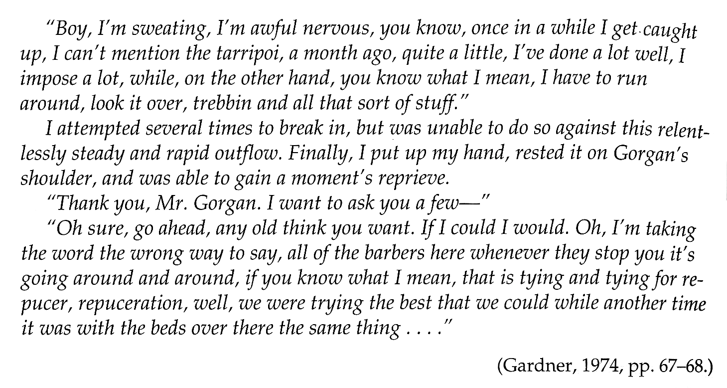 Mr. Gorgan speech sample