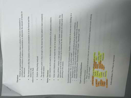 Titrations and Redox Overview