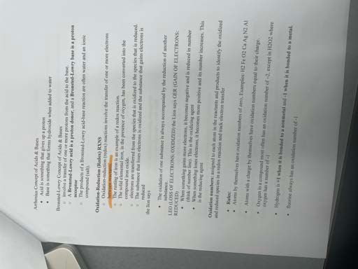 Arrhenius and Bronsted-Lowry Concepts