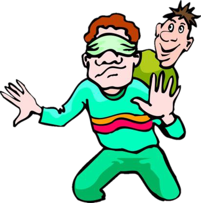 Children playing blind man's buff