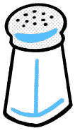 Spoon/leaf shape for 'saka'