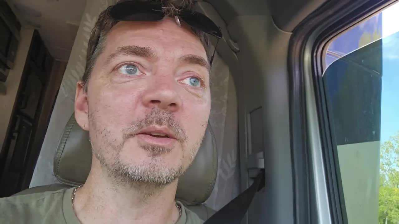 Driving Through Kansas to State Park Campground