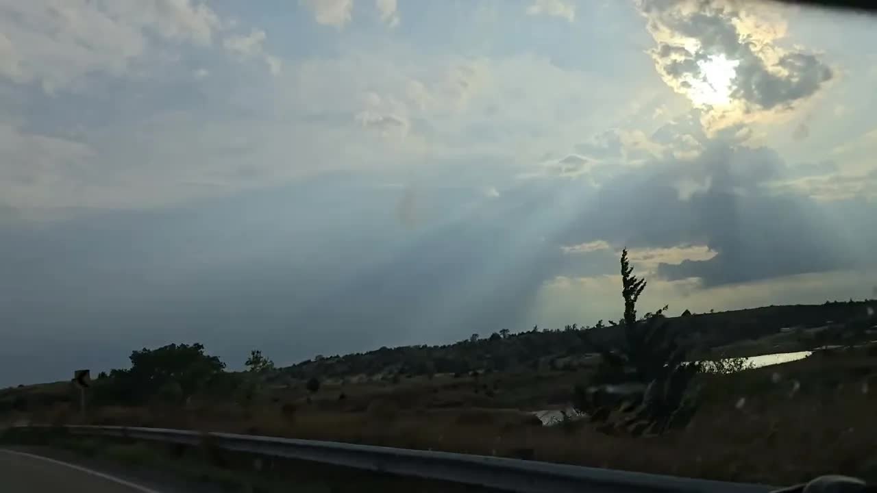 Driving Through Kansas Landscape to Grocery Store