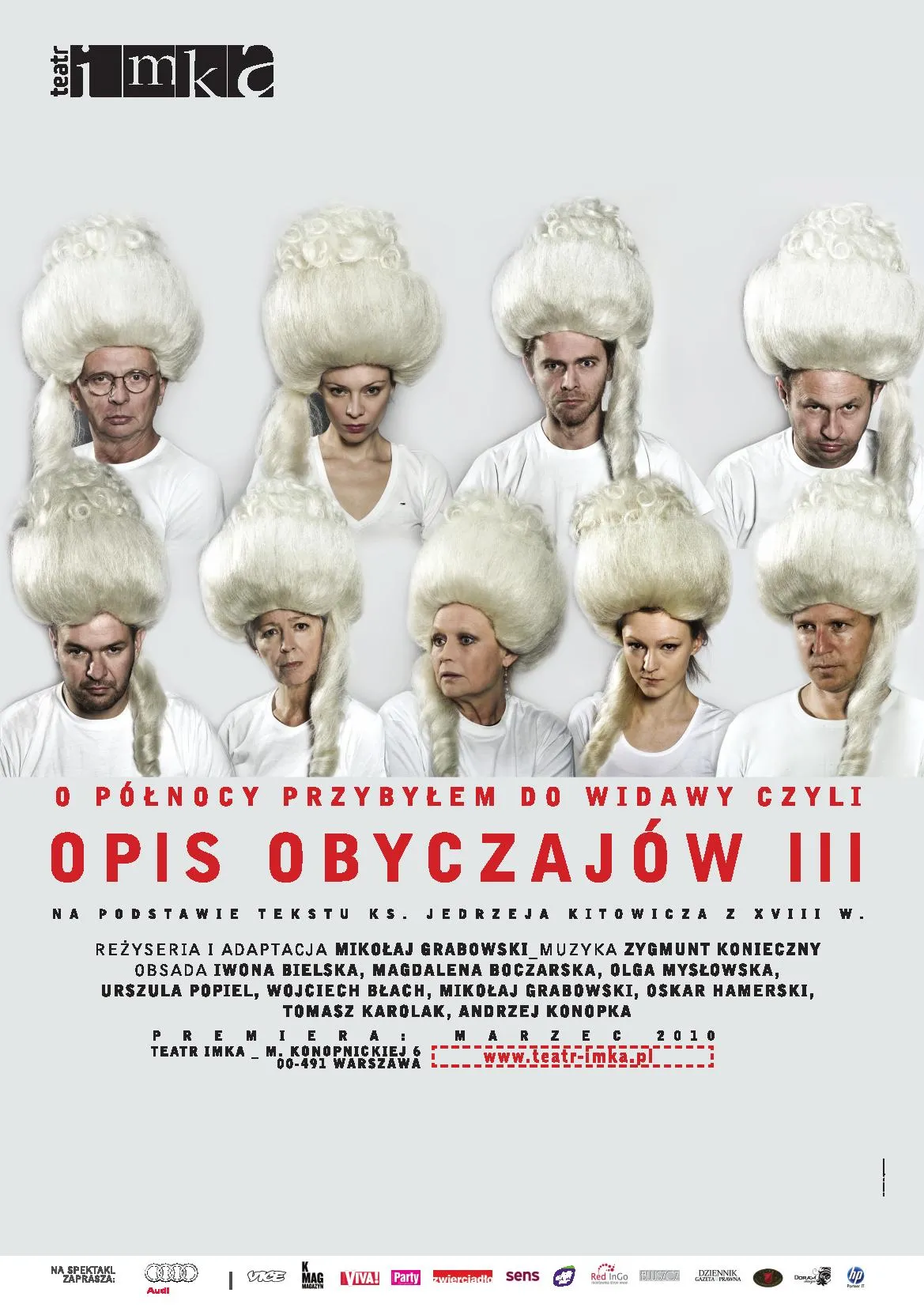 Plakat do spektaklu O PÓŁNOCY PRZYBYŁEM DO WIDAWY, CZYLI OPIS OBYCZAJÓW III