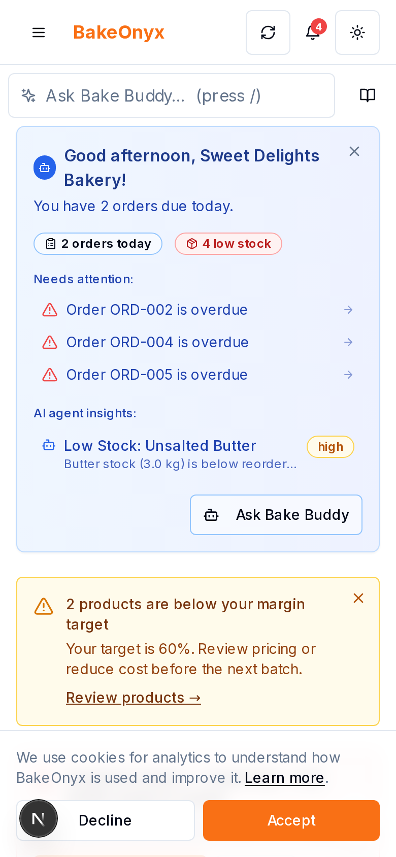 Bake Buddy AI Assistant on mobile and iPad