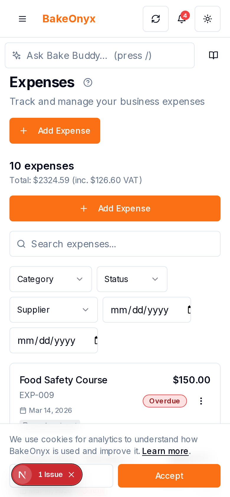 Expense Tracking on mobile and iPad