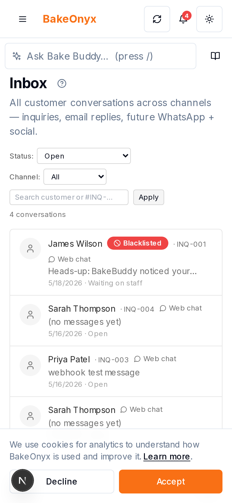 Unified Inbox on mobile and iPad