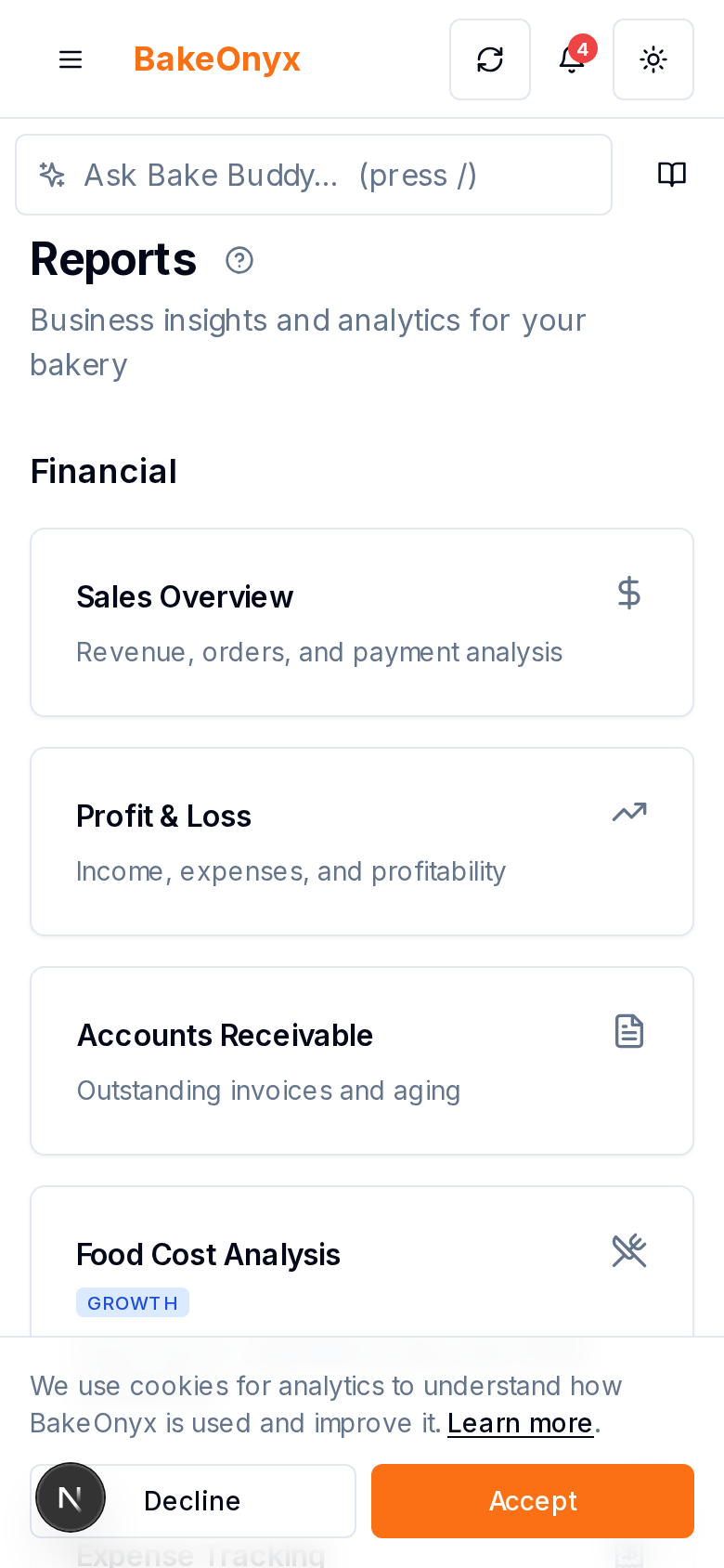 Reports & Analytics on mobile and iPad