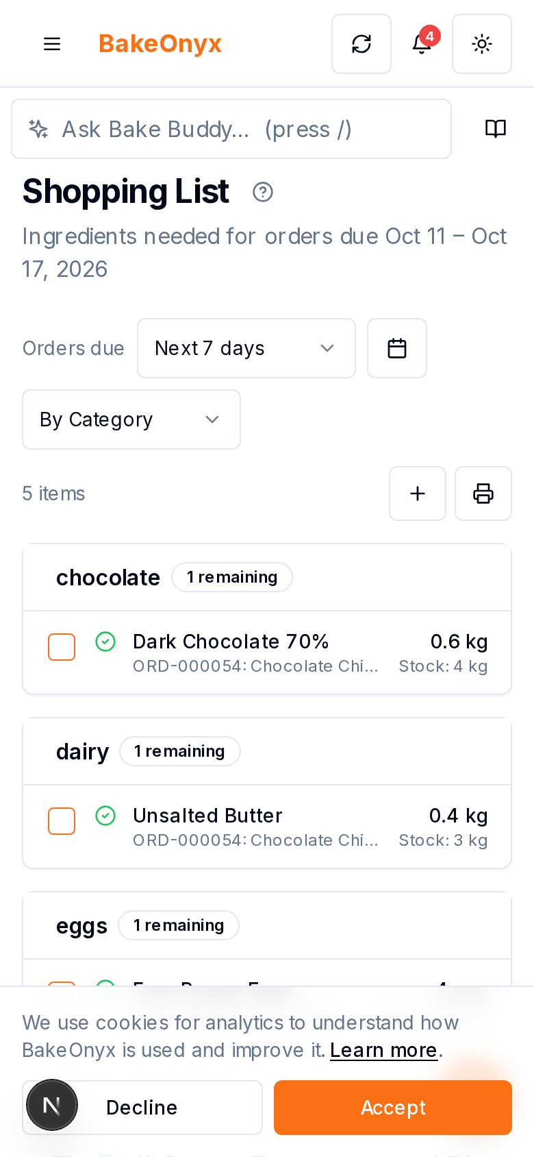 Shopping List on mobile and iPad