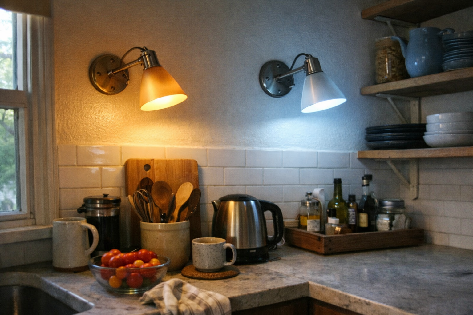 Kitchen lights changing from warm to cool