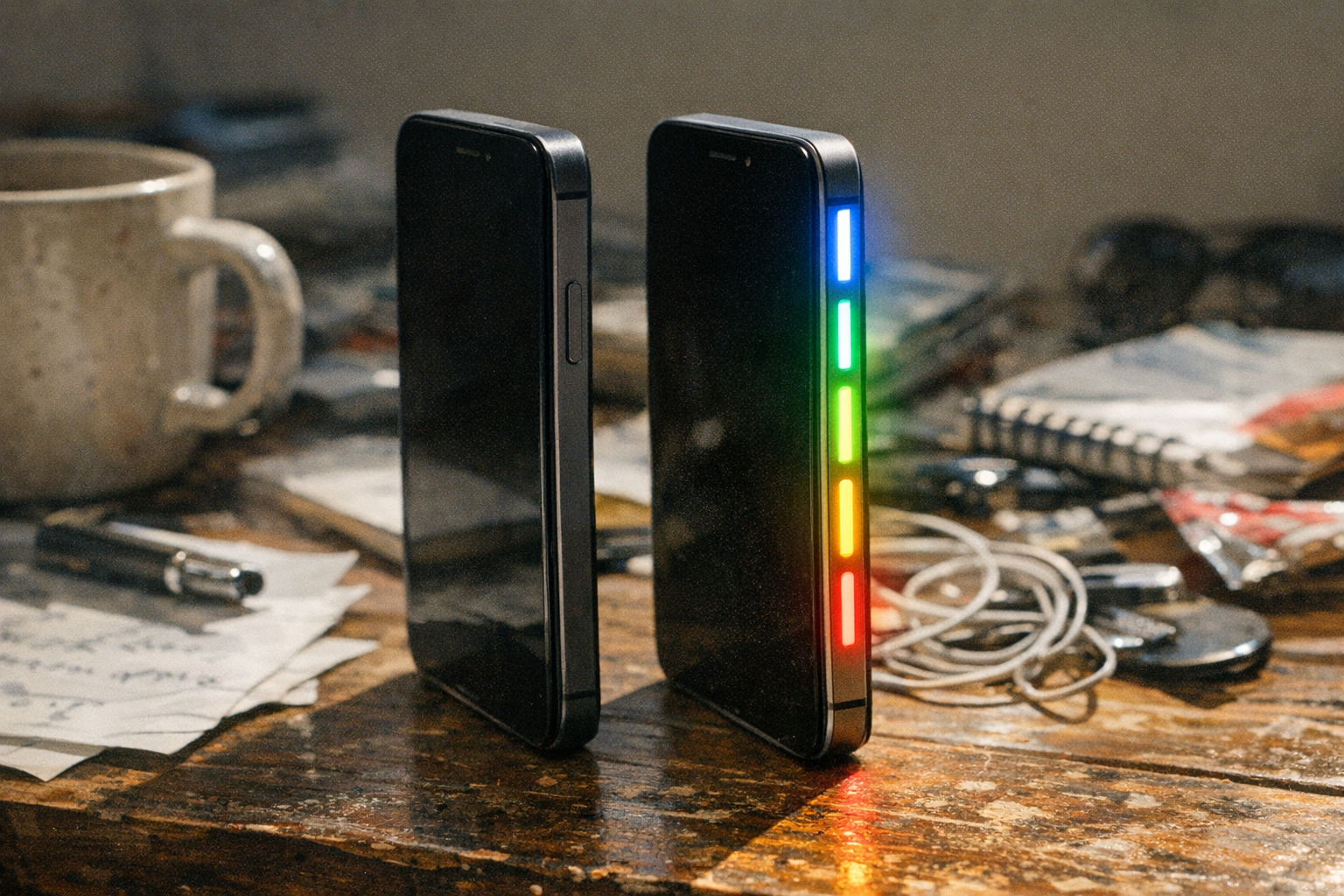 Two phones comparing practical and flashy design