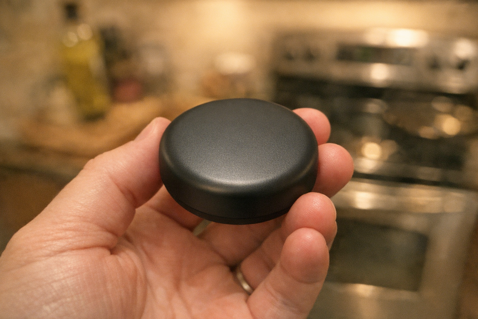 Matte gadget with softer adaptive form in a kitchen