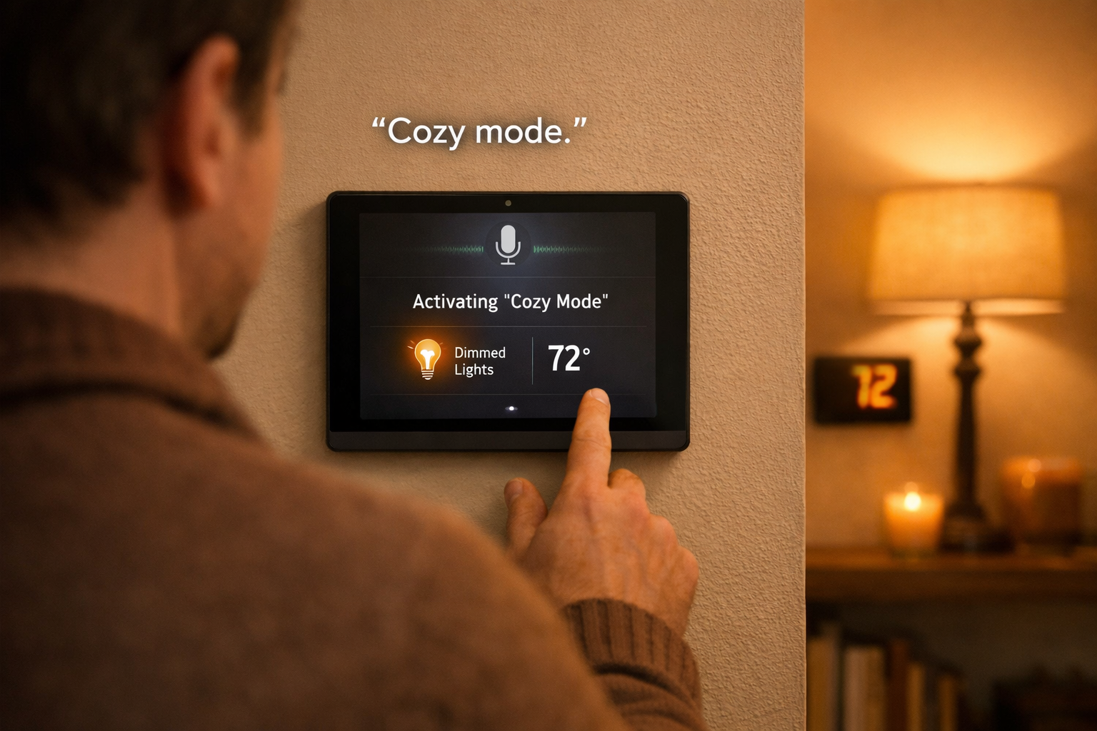 Parent using contextual voice control at home