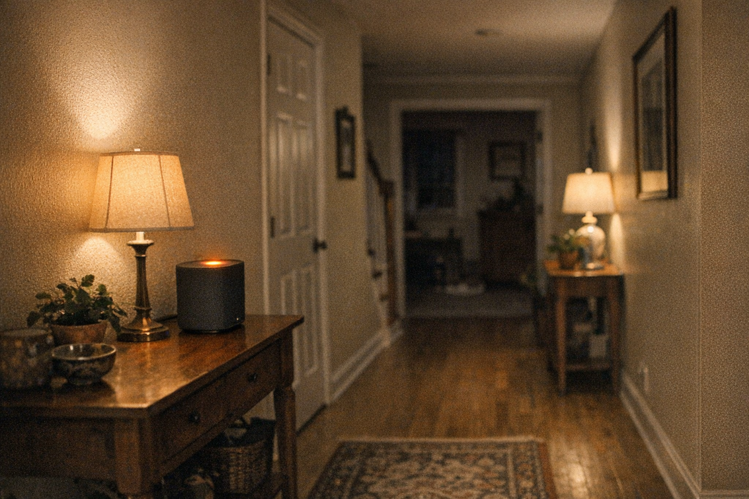 Quiet connected home at the end of the day