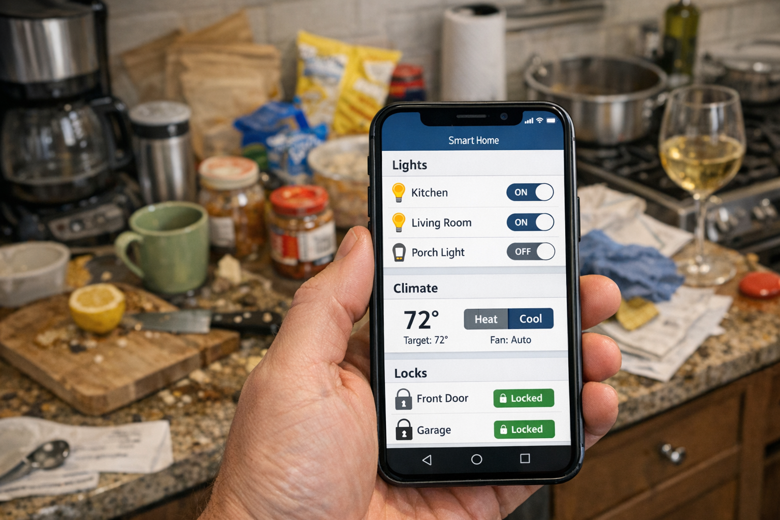 Phone app controlling multiple apartment systems