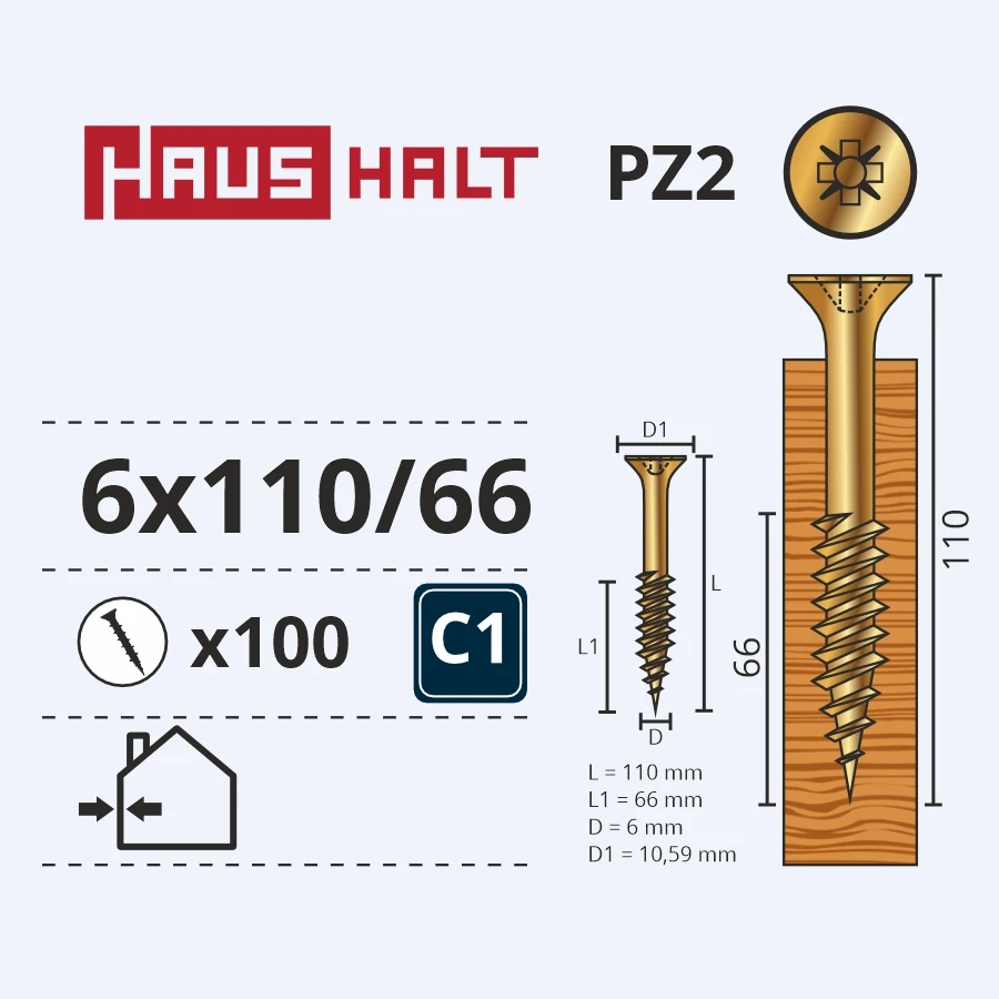 HAUSHALT Koka skrūve, universāls Haushalt PZ3
