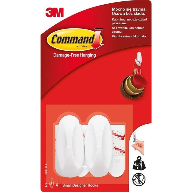 3M Āķis 3M Command T17082C, balta