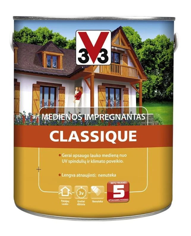 V33 Koksnes impregnants V33 Classique, dzeltenīga