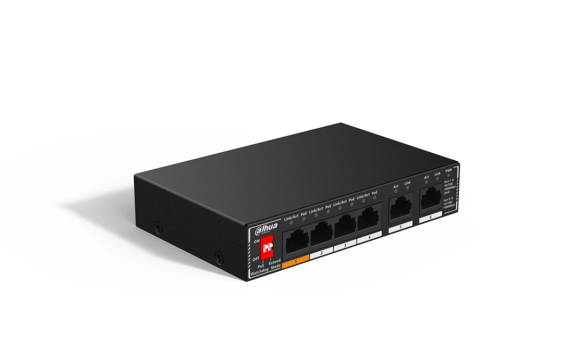 DAHUA Switch-DAHUA-SG1006P-Switch type Unmanaged-6xRJ-45 ports-RJ-45 Ports