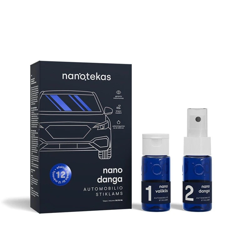 NANOTEKAS Nano pārklājums automašīnas stikliem, 2x30