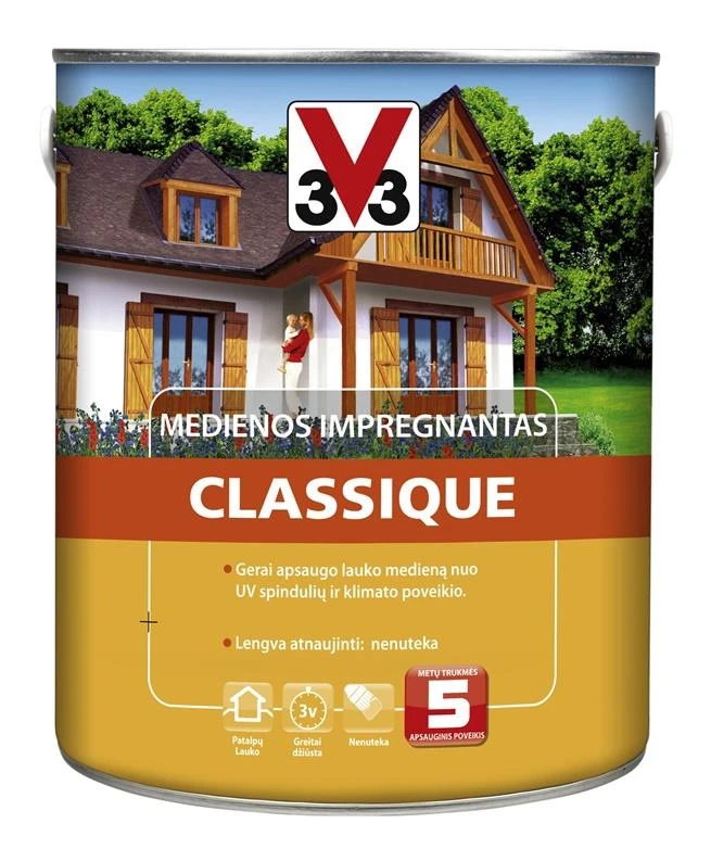 V33 Koksnes impregnants V33 Classique, sarkanbrūna