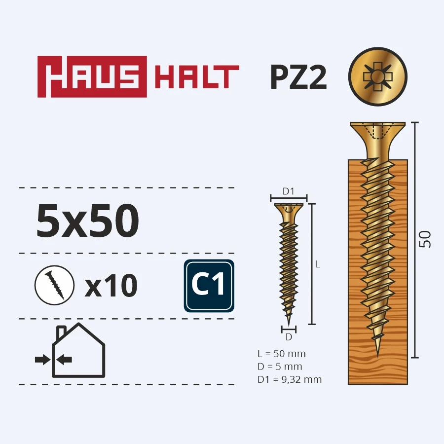 HAUSHALT Koka skrūve, universāls Haushalt PZ2