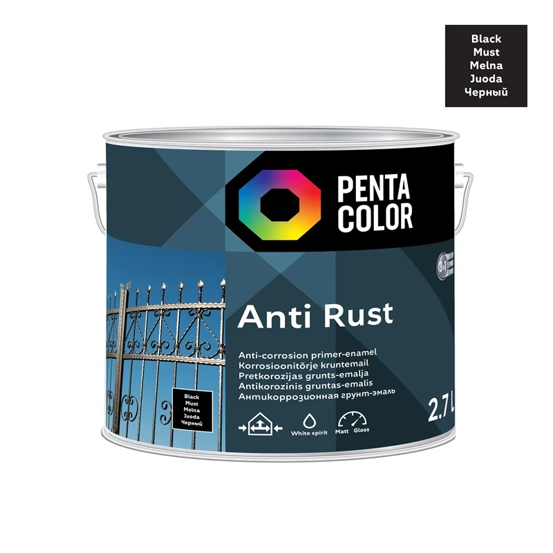 PENTACOLOR Emaljas krāsa, aizsargā metāla konstrukcijas