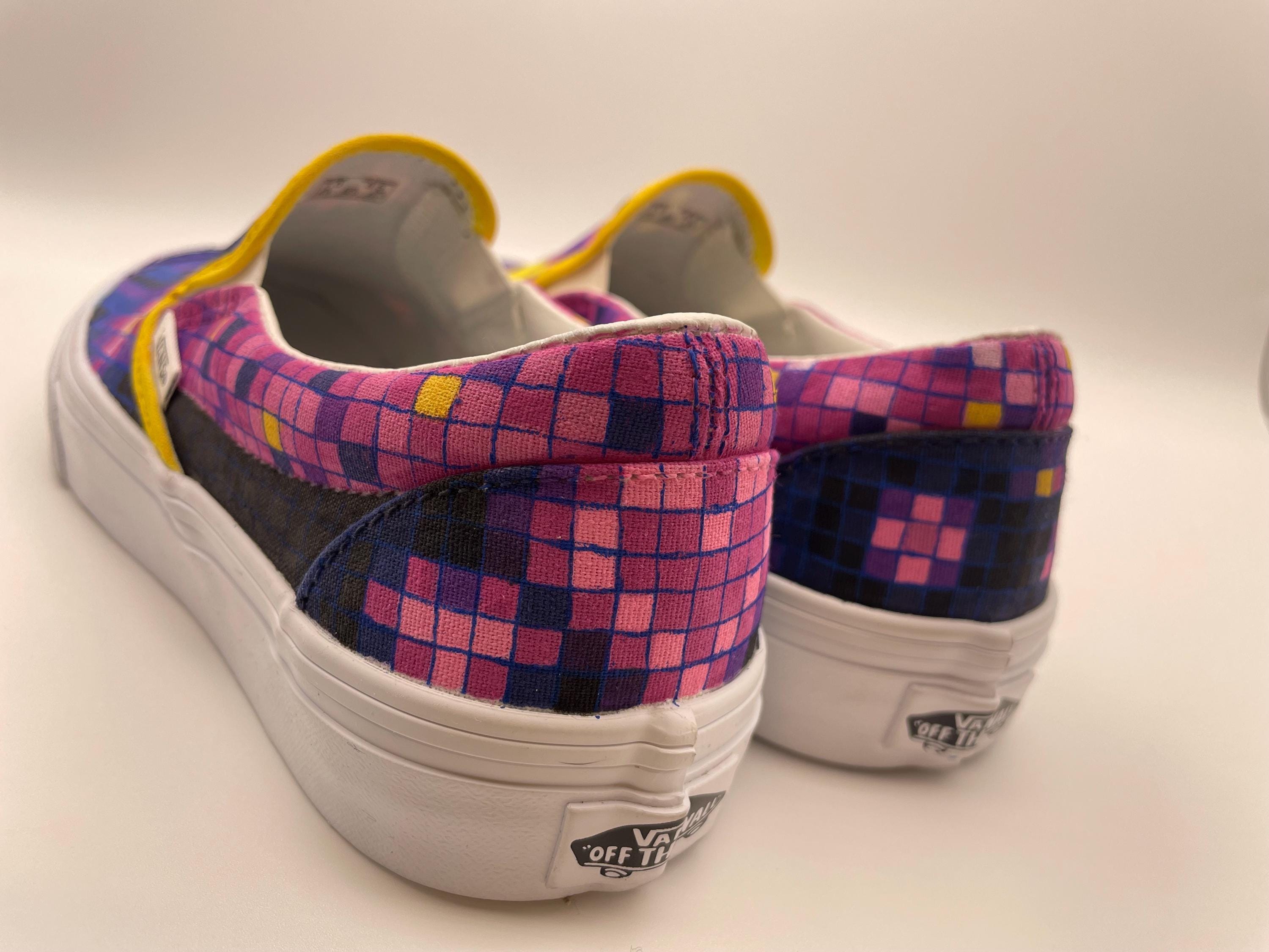 Hand painted Custom Vans "8bit pop" Size UK6 - image 5