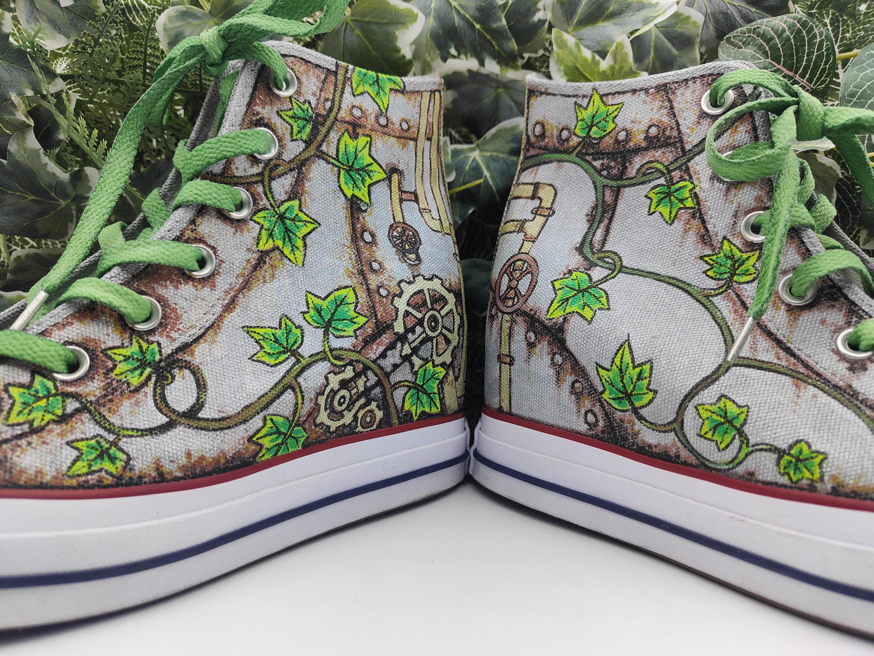 Hand painted custom Converse "Lost City" Size 7 UK - image 7
