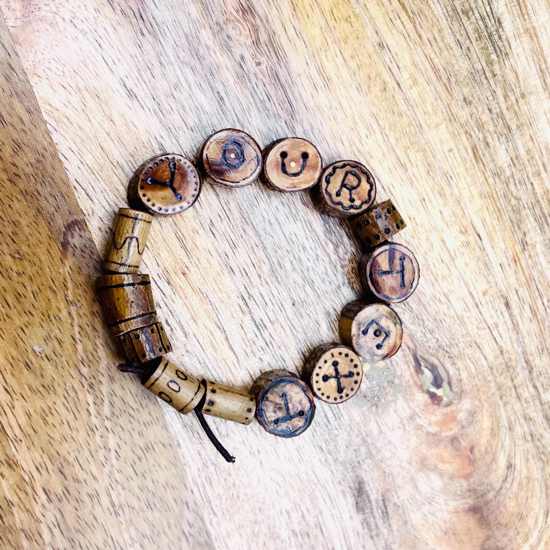 Natural Handmade Personalised Wood Bracelet