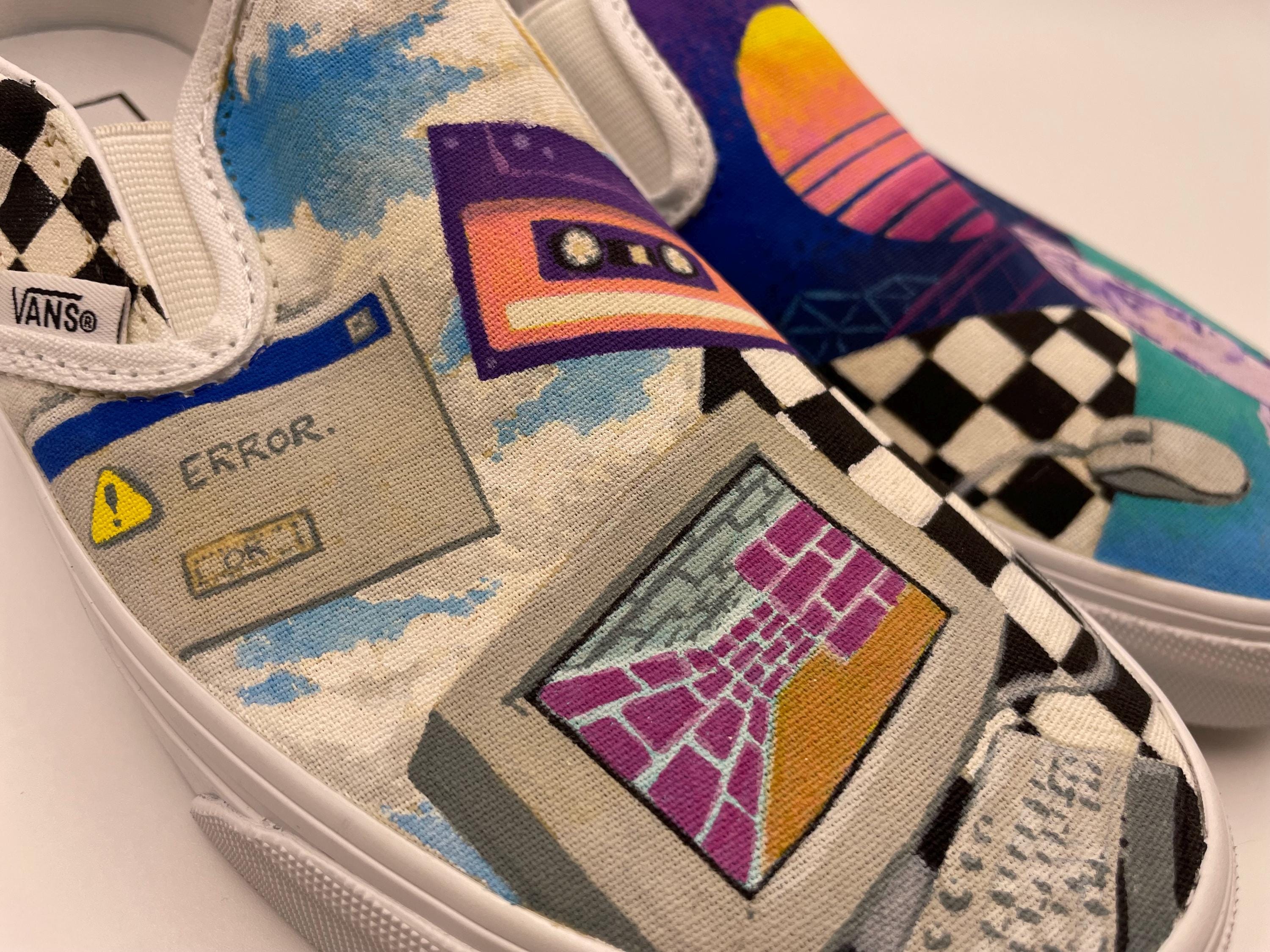 Retro/Vaporwave Custom Vans size UK 5 - image 8