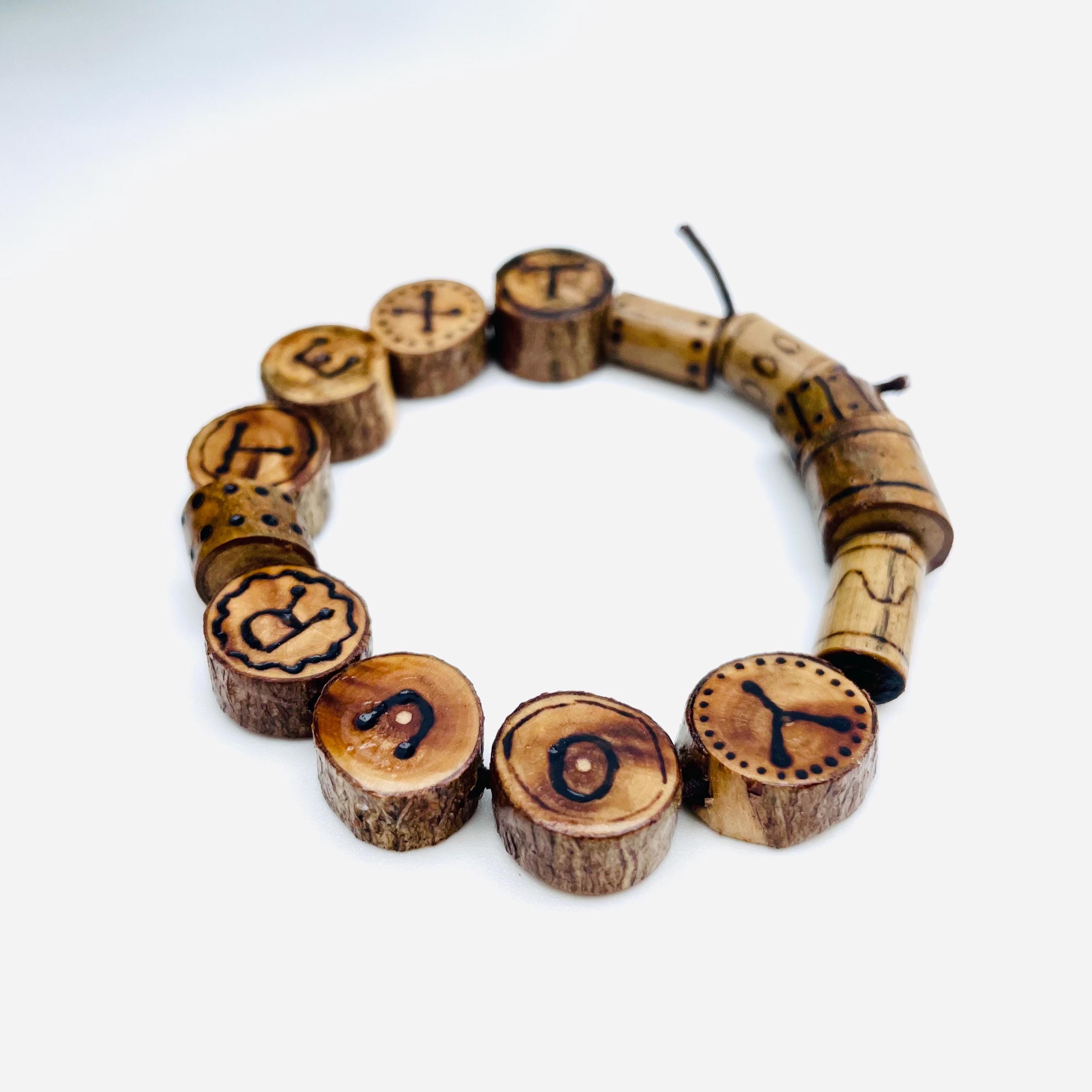 Natural Handmade Personalised Wood Bracelet - image 2